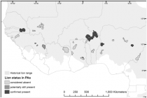 Figure 2. Lion status in West African protected areas within lion range. In: Henschel P, Coad L, Burton C, Chataigner B, Dunn A, et al. (2014) The Lion in West Africa Is Critically Endangered. PLOS ONE 9(1): e83500. doi:10.1371/journal.pone.0083500